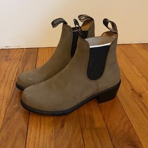 High heeled bluntstone boots never worn